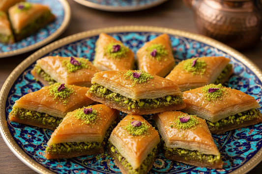 Baklava yazdi with rose petals