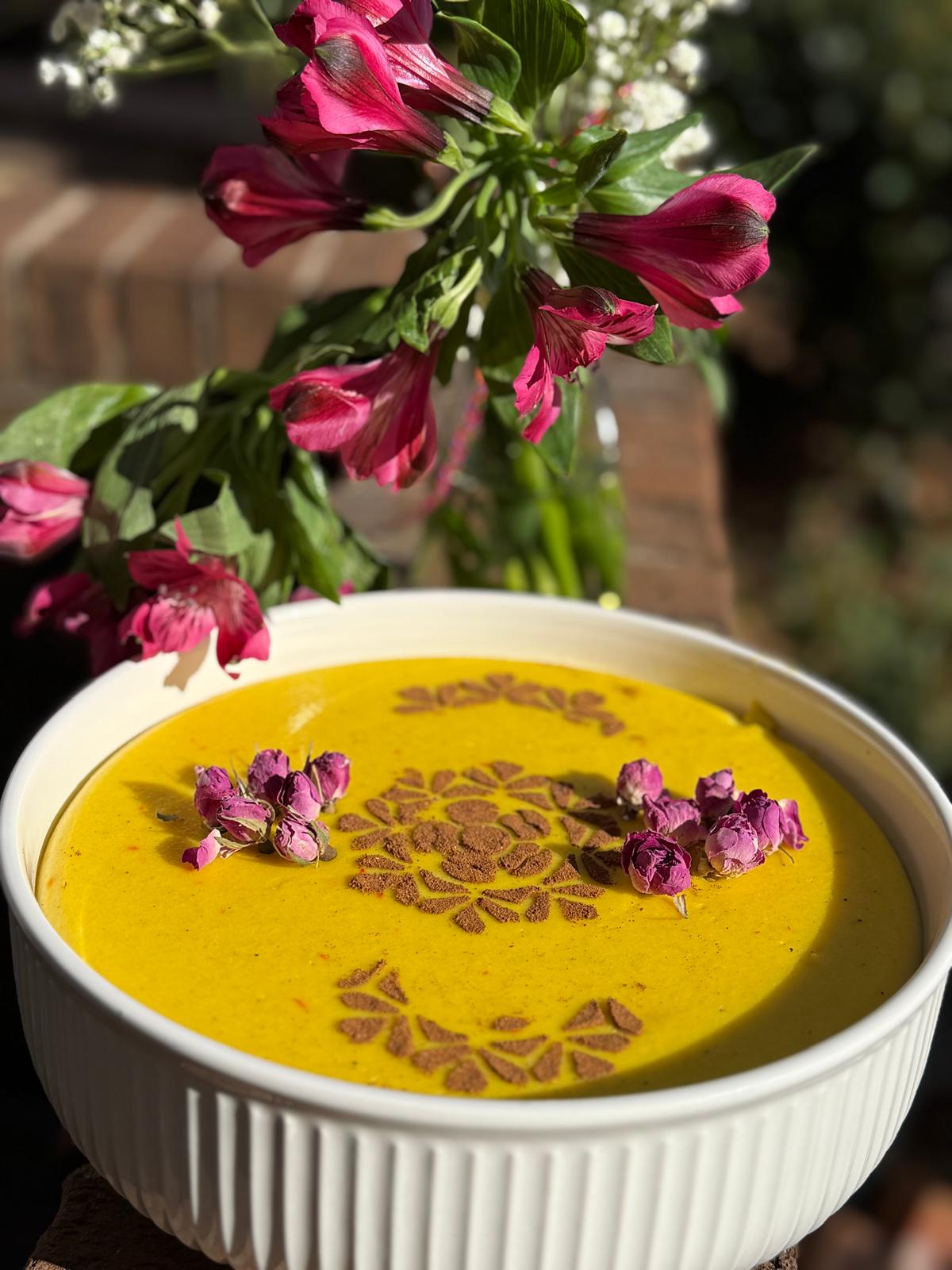 Persian Saffron Pudding (Zafaron Fereni)
