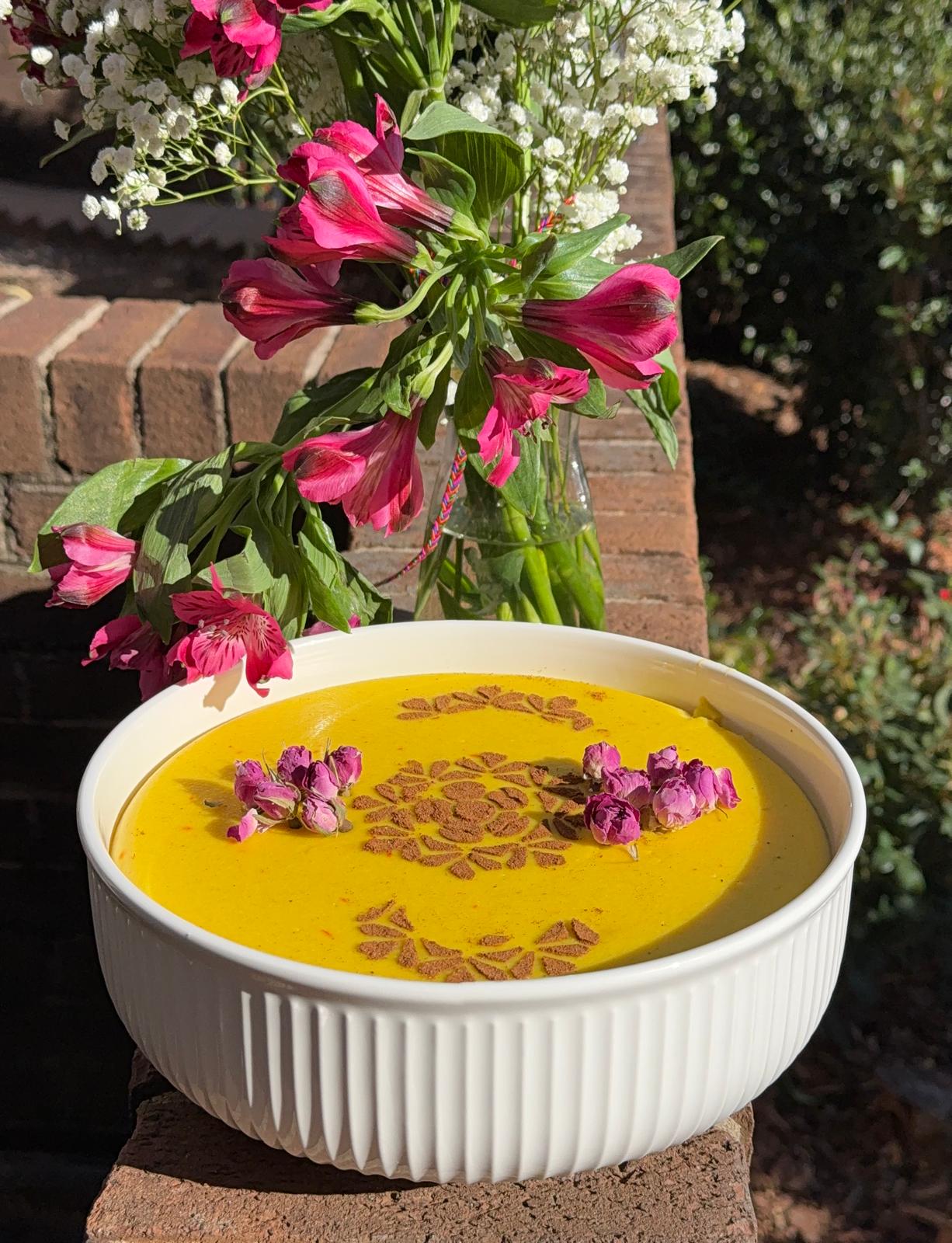 Persian Saffron Pudding (Zafaron Fereni)