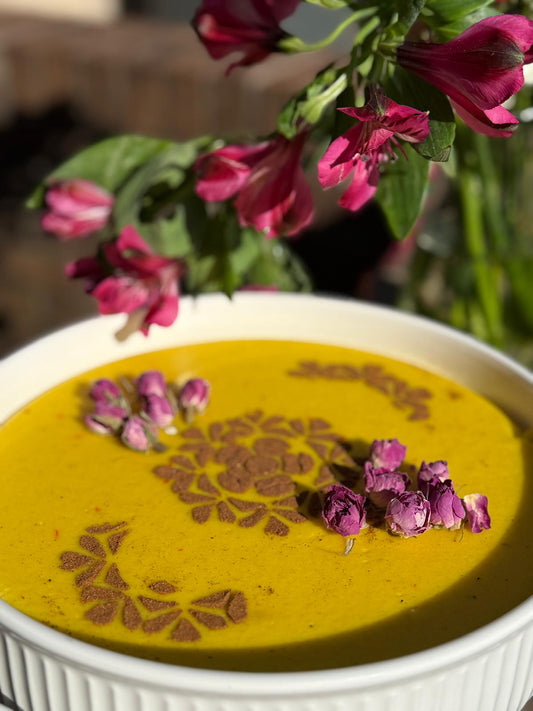 Persian Saffron Pudding (Zafaron Fereni)