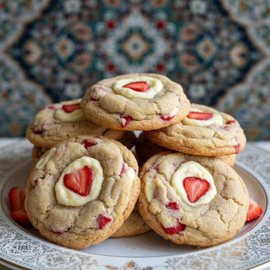 Strawberry Cheesecake cookies close-up